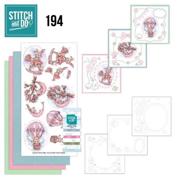 Stitch and do 194 - kit Carte 3D broderie - Naissance - Photo n°1