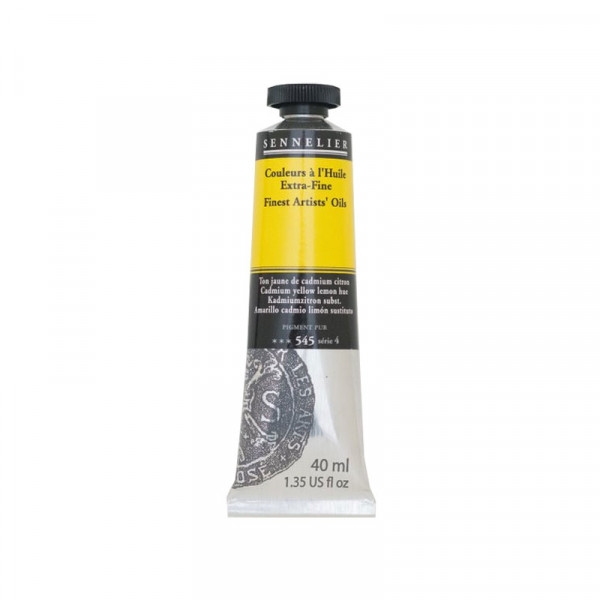 Sennelier - Peinture à l'huile - Extra-fine - Ton jaune cadmium citron - N 545 - Tube de 40ml - Photo n°1