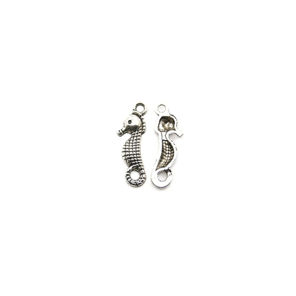 Hippocampe argenté style Tibétain breloque pendentif apprêts bijoux x 10 pièces - Photo n°1