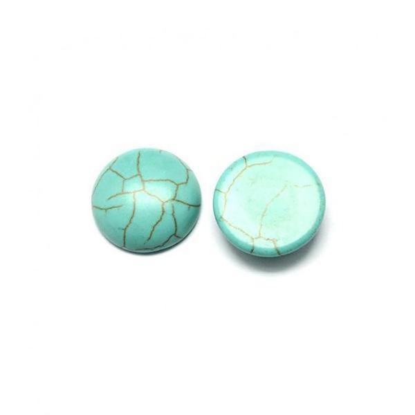 Perles pierre synthétique turquoise ronde 20 mm (1 pièce) Turquoise - Photo n°1