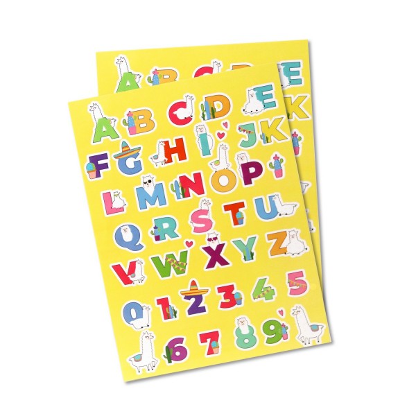 Gommettes pour enfant - Lettres de l'alphabet - 2 planches - 86 pièces - Photo n°1