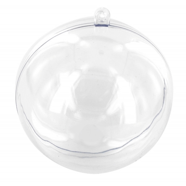 Boule en plastique transparent - A remplir et personnaliser - 8 cm de diamètre - Photo n°1