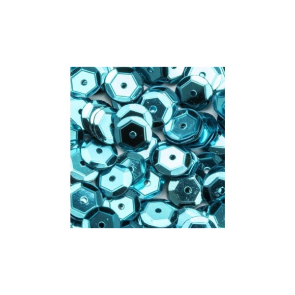 Sequins cuvette - turquoise - 6 mm - 1200 pièces - 12g - Photo n°1