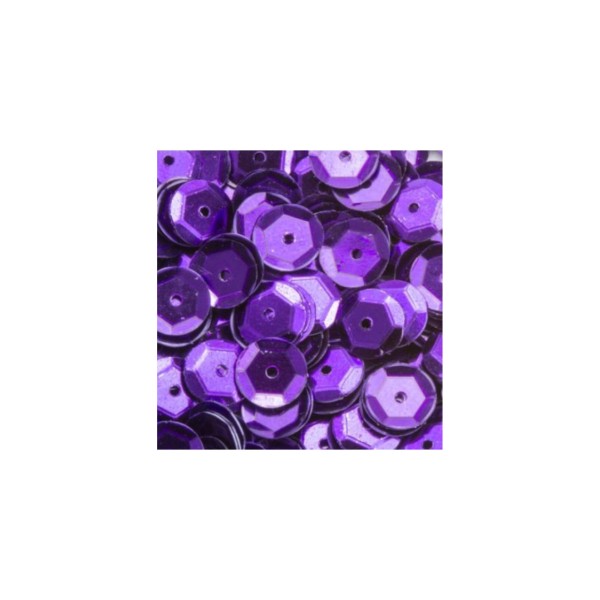 Sequins cuvette - violet - 6 mm - 1200 pièces - 12g - Photo n°1