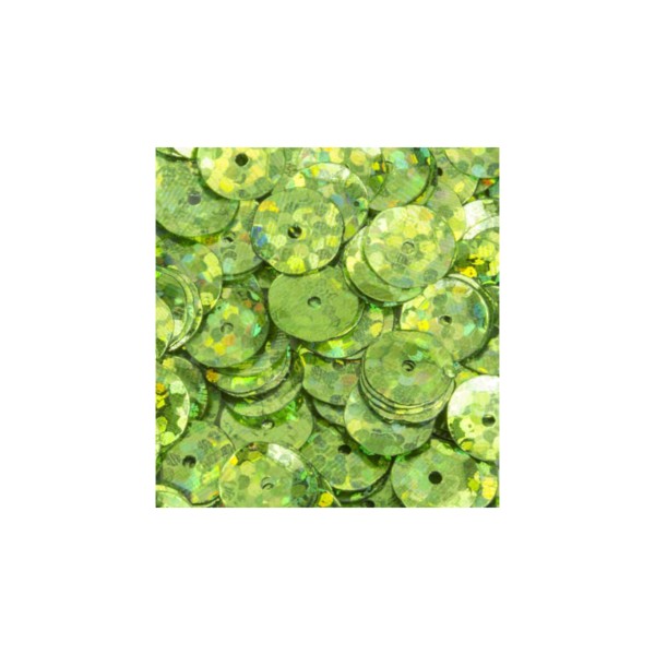 Sequins holographiques cuvette - vert - 6 mm - 800 pièces - Photo n°1