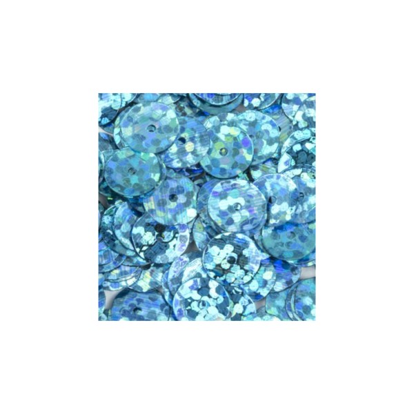 Sequins holographiques cuvette - bleu - 6 mm - 800 pièces - Photo n°1