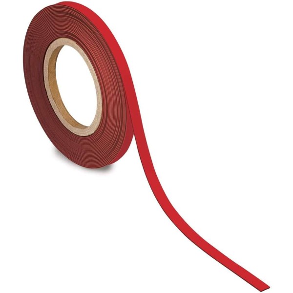 MAUL - Ruban magnétique, 10 mm x 10 m, épaisseur: 1 mm - Rouge - Photo n°1