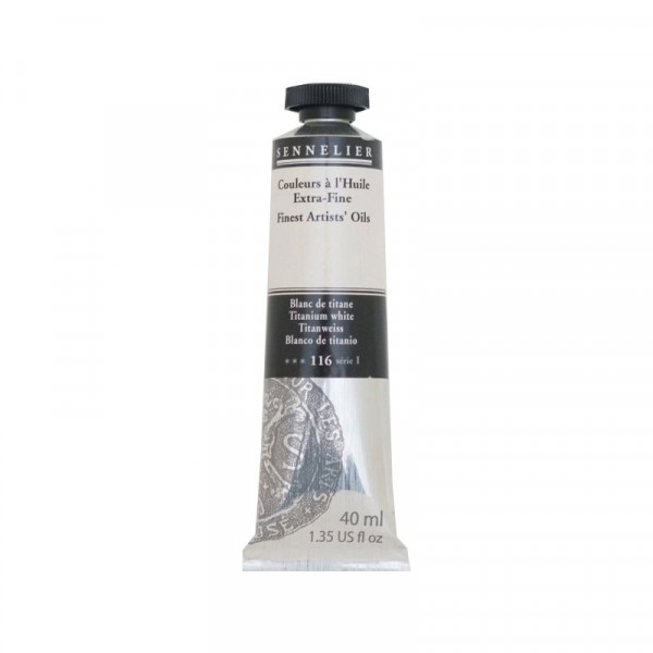 Sennelier - Peinture à l'huile - Extra-fine - Blanc de Titane - N 116 - Tube de 40ml - Photo n°1