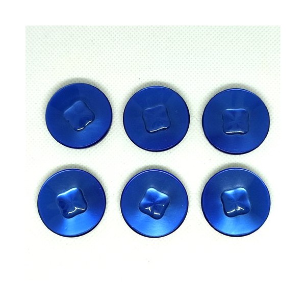 6 Boutons en résine bleu foncé - 30mm - Photo n°1
