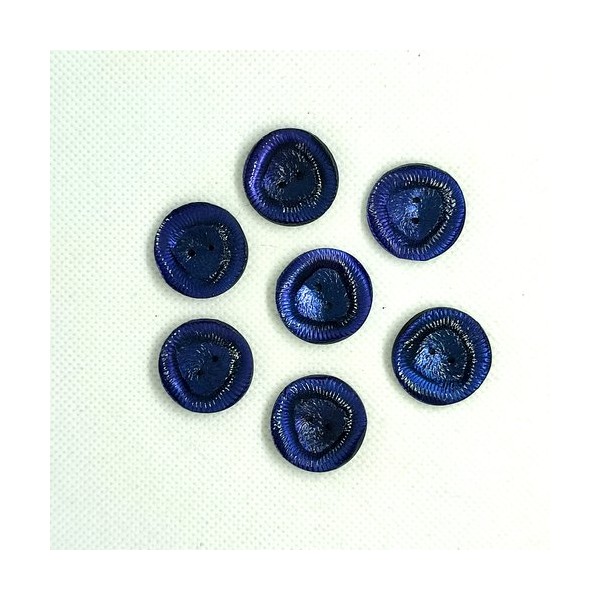 6 Boutons en résine violet foncé / bleu - 22mm - Photo n°1