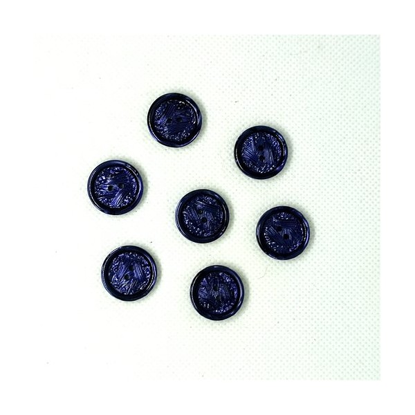 7 Boutons en résine bleu nuit - 18mm - Photo n°1