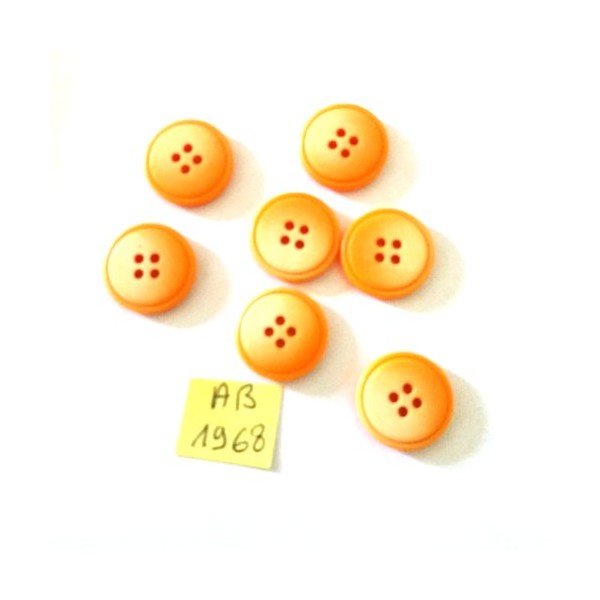 7 Boutons en résine orange - 18mm - AB1968 - Photo n°1