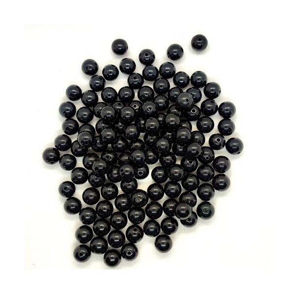 117 Perles en résine noir - 11mm - Photo n°1