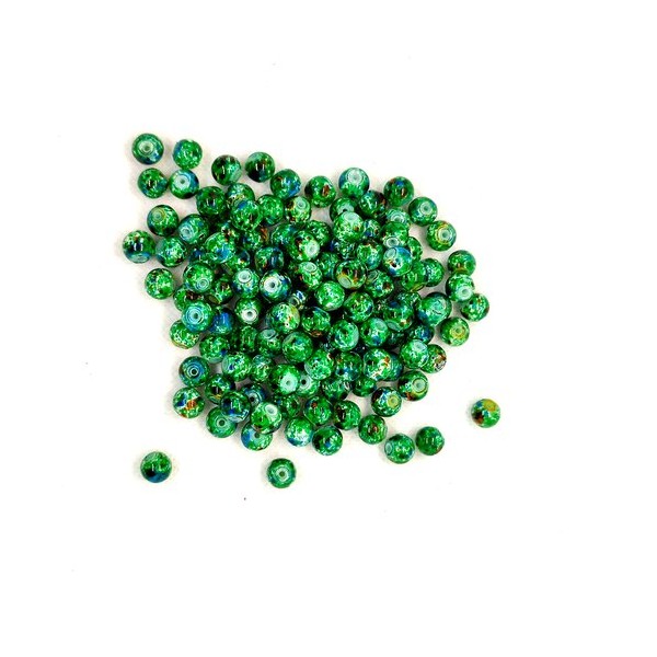 122 Perles en verre vert - 8mm - Photo n°1