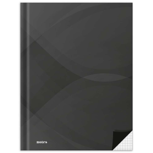 RNK Verlag - Cahier Notes carbon black 192 pages A5 - 5x5 - Noir - Photo n°1