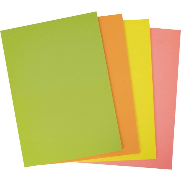 Carton de couleur assortiment de couleurs vives A4 170 g 50 feuilles - Apli - Photo n°1