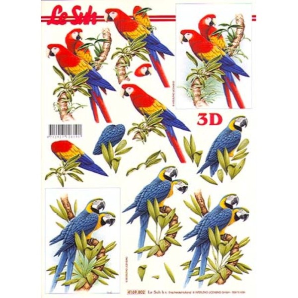 Carte 3D à découper - perroquets - 4169802 - Photo n°1