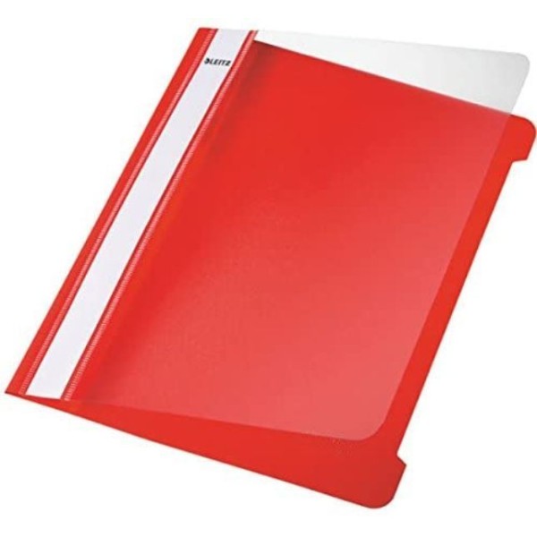 LEITZ - Chemise à lamelle Standard - A5 - PVC - Rouge - Photo n°1