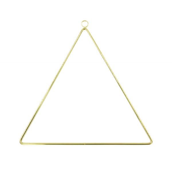 Décoration à suspendre - Triangle - Doré - 25 x 31 cm - Métal or - Photo n°1