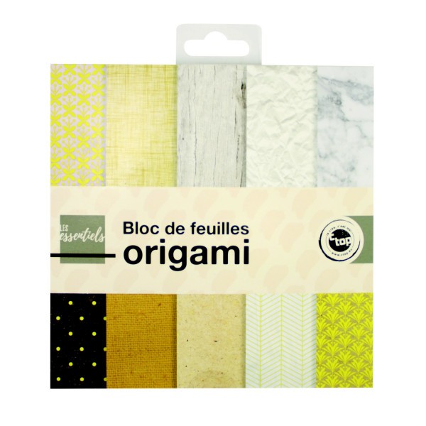 Feuilles de papier origami - Bloc de 20 feuilles double face - 15,2x15,2 cm - CTOP - Photo n°1