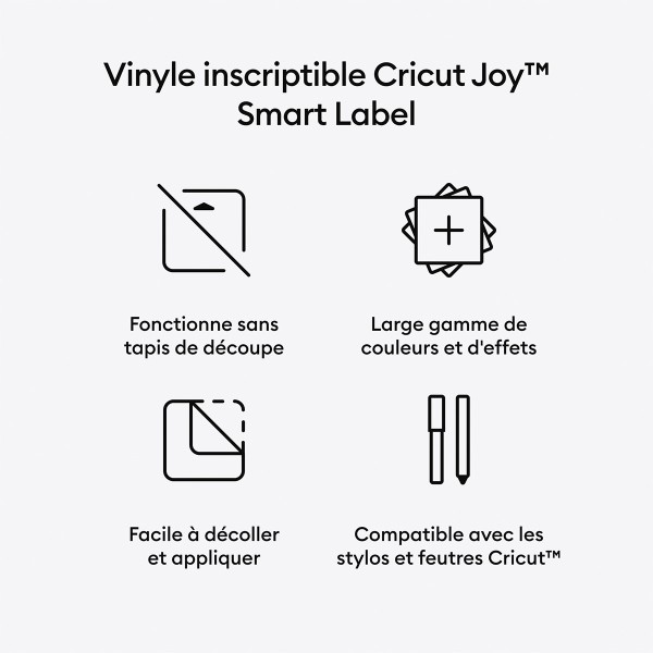 Vinyle inscriptible adhésif permanent Smart Label - Cricut Joy - Argent Holo - 14 x 33 cm - 4 pcs - Photo n°6