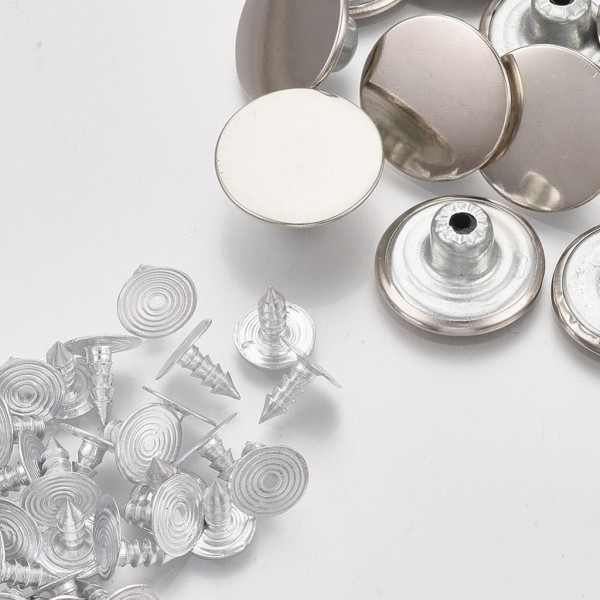 Boutons pressions métal rond - 11,5mm Blanc - Accessoires Couture