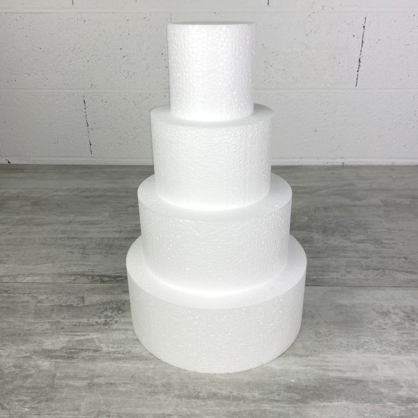 Pièce montée en Polystyrène, 40 cm de haut, Base Ø 25cm à 10cm, 4 étages wedding cake haute densité - Photo n°1