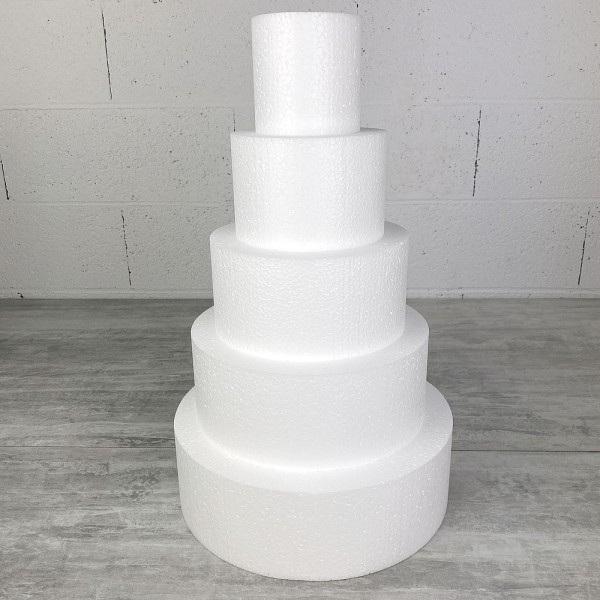 Pièce montée en Polystyrène, 50 cm de haut, Base Ø 30cm à 10cm, 5 étages wedding cake haute densité - Photo n°1