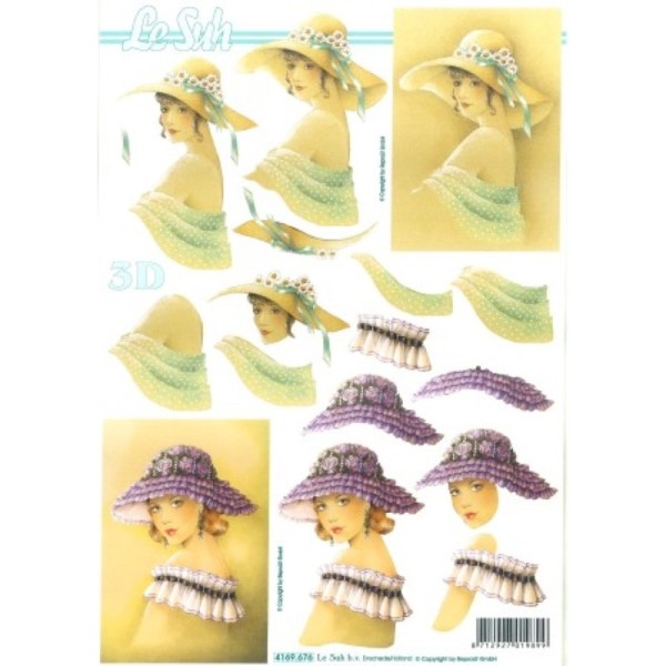 Carte 3D à découper - femmes chapeaux - 4169676 - Photo n°1