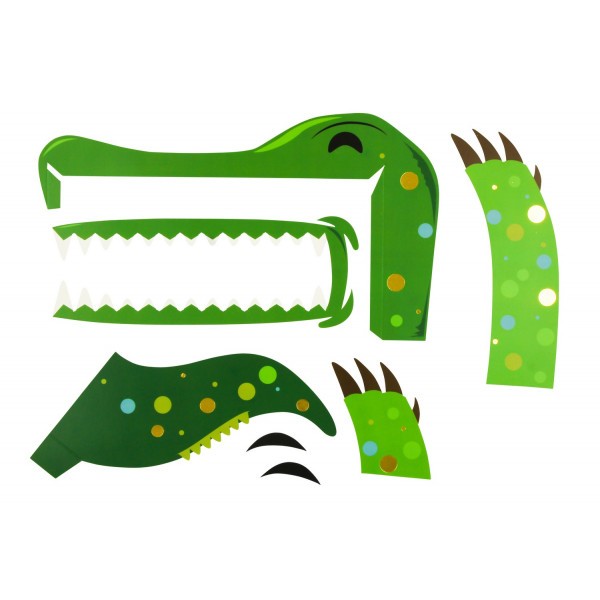 Kit pour décorer une boîte à mouchoirs - Dinosaure - 7 pièces en carton - Photo n°1