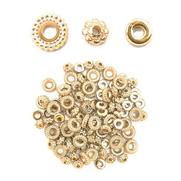 Perles - Heishi - Doré - Or - Intercalaires - Bijoux bracelets colliers - Photo n°1