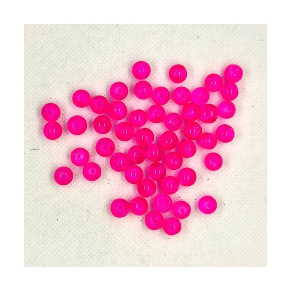50 Perles en résine fuchsia / rose - 8mm - 197 - Photo n°1