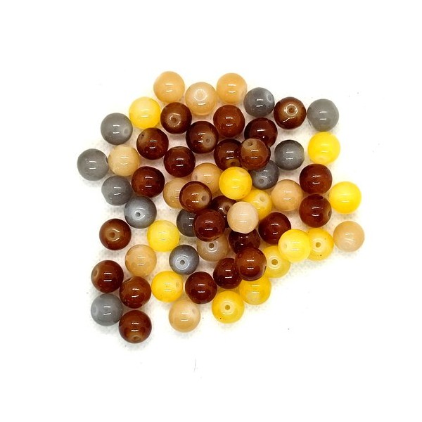 59 Perles en verre multicolore - 10mm - 195 - Photo n°1