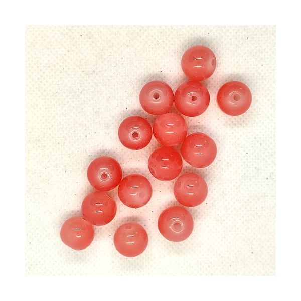 15 Perles en verre rose – 12mm - 194 - Photo n°1