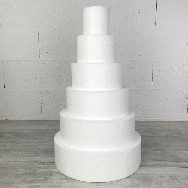 Pièce montée en Polystyrène, 60 cm de haut, Base Ø 35cm à 10cm, 6 étages wedding cake haute densité - Photo n°1