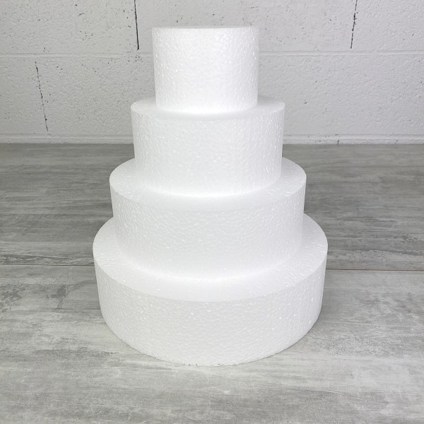 Pièce montée en Polystyrène, 28 cm de haut, Base Ø 25cm à 10cm, 4 étages wedding cake haute densité - Photo n°1