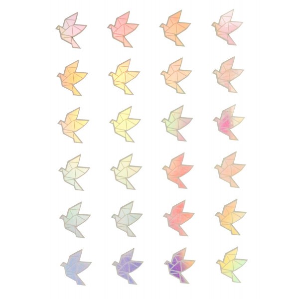 Stickers - Oiseau en origami - Brillant - Loisirs créatifs - Cartes - Invitation - Photo n°1