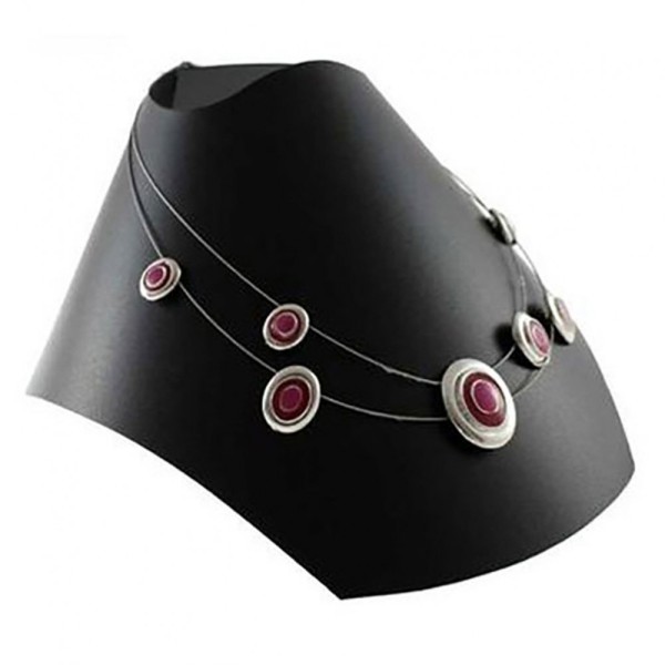 Porte bijoux bustes colliers pliants 10 cm (10 pièces) Noir - Photo n°1