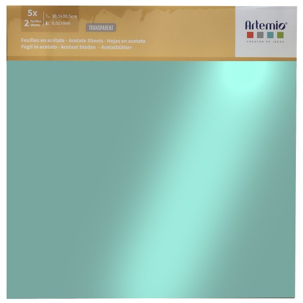 Feuilles transparentes en acétate - Color Block - Mat - 30,5 x 30,5 cm - 10 pcs - Photo n°1