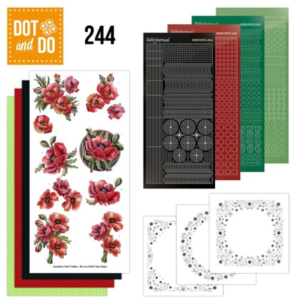 Dot and do 244 - kit Carte 3D - Roses are red - Photo n°1