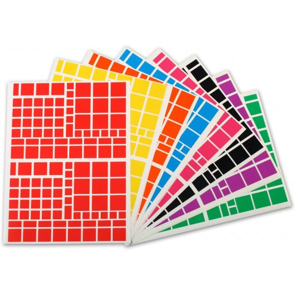 Gommettes - Forme carré - Différentes couleurs et tailles - 10 feuilles - Apli Kids - Photo n°1