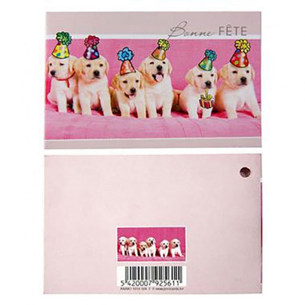 Emballages carte de voeux  animaux (10 pièces) Rose - Photo n°1