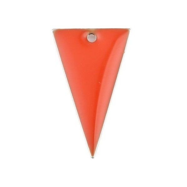 PS11667942 PAX 4 sequins résine style émaillés Triangle Orange Foncé 22 par 13mm sur une base en mét - Photo n°1
