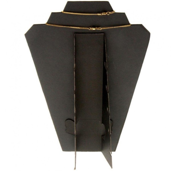 Porte bijoux buste presentoir colliers pliant en velours 32 cm Noir - Photo n°3
