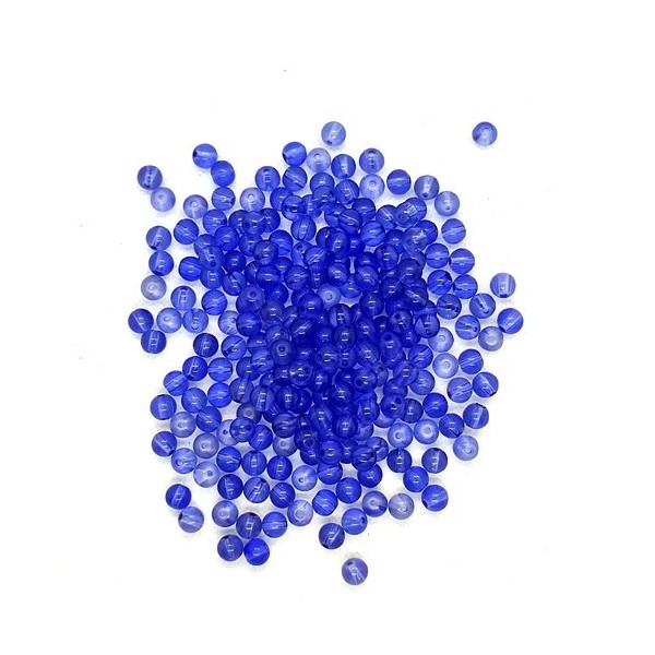 210 Perles en verre bleu - 7mm - 204 - Photo n°1