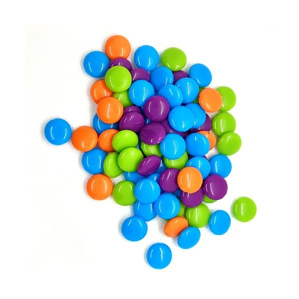 73 Perles en résine - palets multicolore - 14mm - 242 - Photo n°1