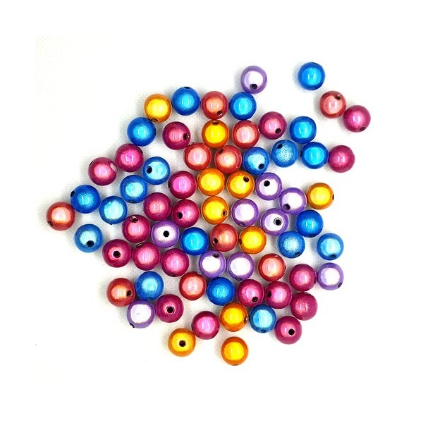 70 Perles magique en résine multicolore - 11mm - 241 - Photo n°1