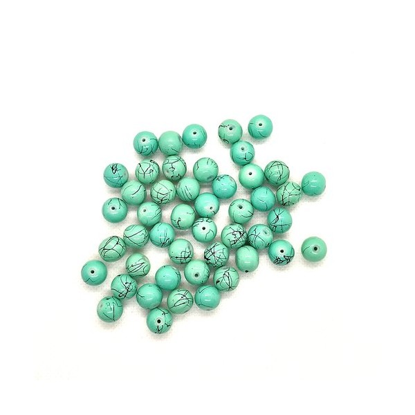 47 Perles en résine bleu / vert - 10mm - 239 - Photo n°1