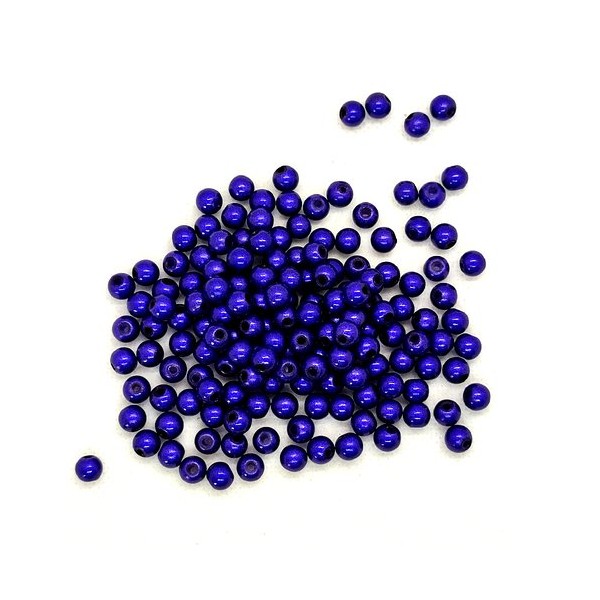 150 Perles en verre bleu foncé - 6mm - 232 - Photo n°1