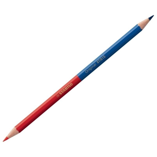 Crayon bicolore Original, hexagonal - Rouge/bleu - Photo n°1